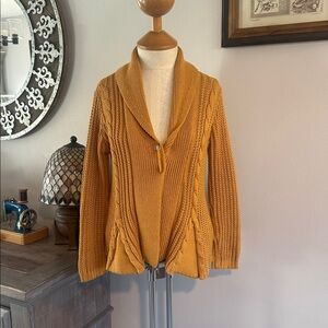 PURE Handknit Chunky Cardigan Sweater with Pin